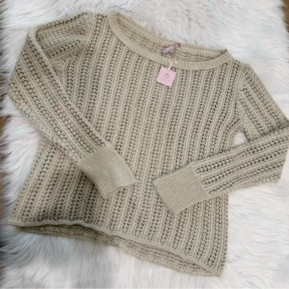 Calypso St. Barth Varinka Beige Open-Knit Sweater size small $350 - Picture 4 of 11